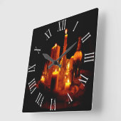 romantisch mystische Kerzen Holz Wanduhr (Winkel)