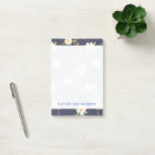 Romantisch Navy Blau Weiße Blumen Post-it Klebezettel (Büro)