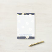 Romantisch Navy Blau Weiße Blumen Post-it Klebezettel (Auf Schreibtisch)