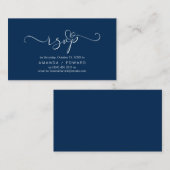 Romantisch, Navy Blue, Einladung UAWG, antworten (Vorne/Hinten)