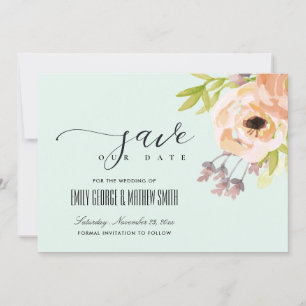 ROMANTISCH ROSA PFIRSICH WANGE LILA BLAUER HIMMEL  SAVE THE DATE