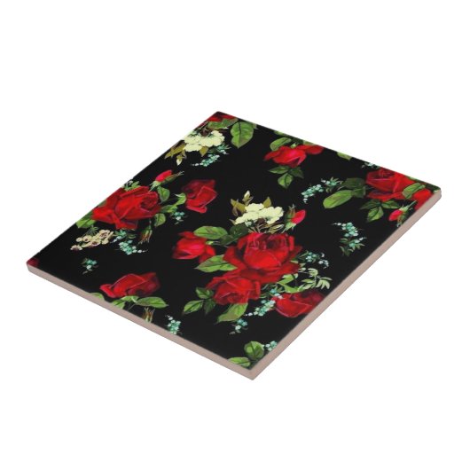 Romantisch. rote Rosen. Fliese (Seite)