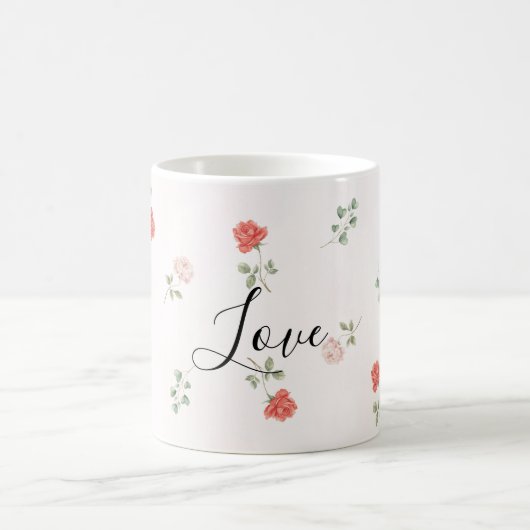 Romantisch rote verwischte rosa Rosen Liebe Kaffeetasse (Mittel)