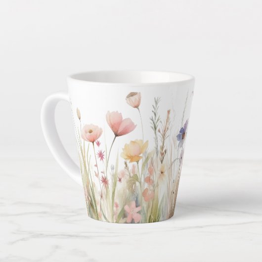 Romantisch, rustikal, Wildblume motiviert Milchtasse (Linke Ecke)