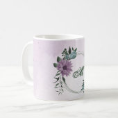 romantisch staubig lila & blau floral kaffeetasse (Vorderseite Links)