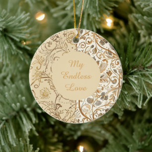 Romantisch, Valentinstag, Meine endlose Liebe Keramik Ornament