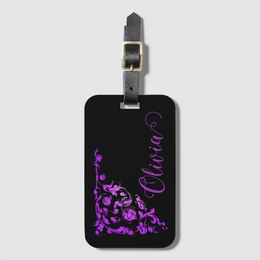 Romantisch, Vintag Personalisiert Gepäckanhänger (Vorderseite Vertikal)