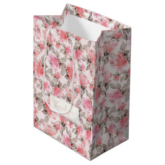 Romantisch - vintage Rosen Aquarell Seidenpapier Mittlere Geschenktüte