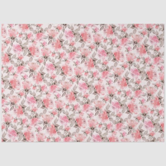 Romantisch - Vintages Aquarellpapier der Rose Seidenpapier (Vorderseite)