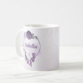 romantisch violette Blumen botanisch Kaffeetasse (Vorderseite Links)