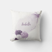 romantisch violette Blumen botanisch Kissen (Vorderseite)