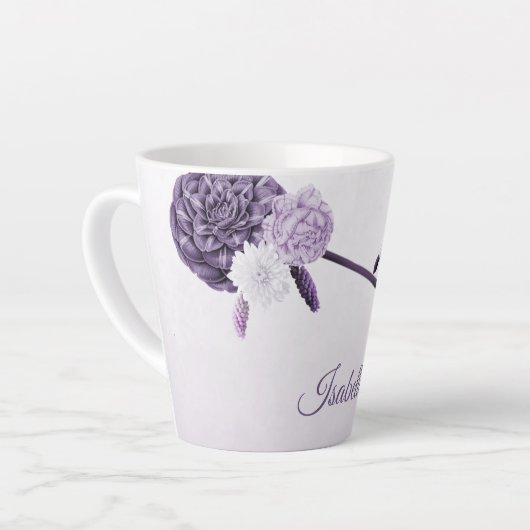romantisch violette Blumen botanisch Milchtasse (Linke Ecke)
