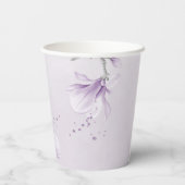 romantisch violette Blumen botanisch Pappbecher (Rückseite)