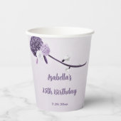romantisch violette Blumen botanisch Pappbecher (Vorderseite)