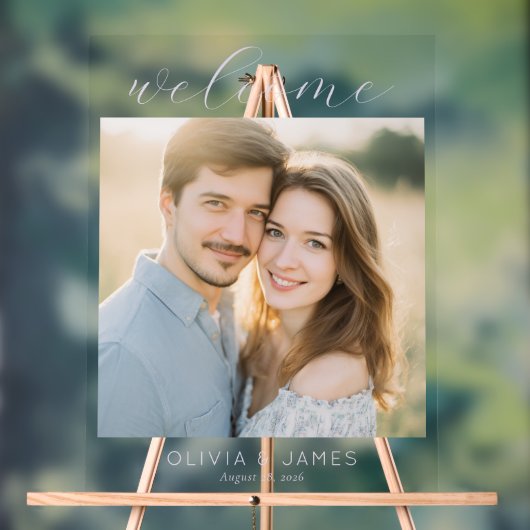 Romantisch Warmer Minimalistischer Foto Acrylschild (Neutral)