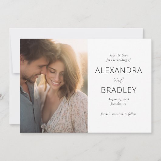 Romantisch Warmer Minimalistischer Foto Save The Date (Vorderseite)