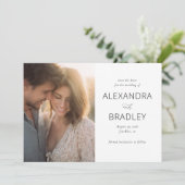 Romantisch Warmer Minimalistischer Foto Save The Date (Stehend Vorderseite)