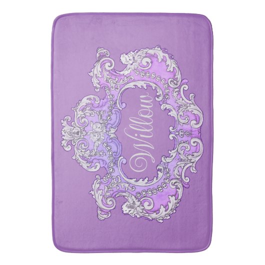 Romantisch, weiblich, Personalisiert Badematte (Vorderseite Vertikal)