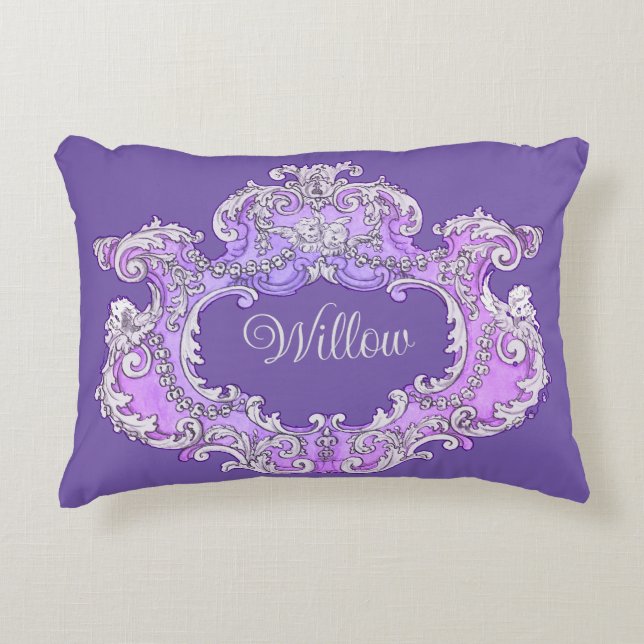 Romantisch, weiblich, Personalisiert Dekokissen (Vorderseite)