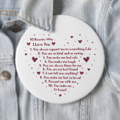 Romantische 10 Gründe, warum Valentine Urlaub Button (Beispiel)