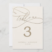 Romantische 12x18 Gold und Elfenbeinküste" Tischnu Einladung (Rückseite)