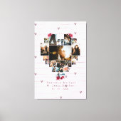 Romantische 18 herzenförmige FotoCollage für sie/i Leinwanddruck (Vorderseite)