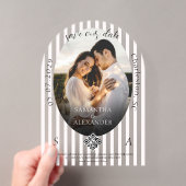 Romantische 1 Foto-Scribble-QR-Code-Save-the-Date- Acryleinladungen (Insitu (Handheld))