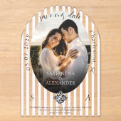 Romantische 1 Foto-Scribble-QR-Code-Save-the-Date- Acryleinladungen (Vorderseite)