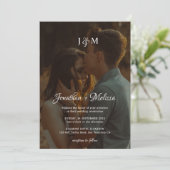 Romantische 2-Foto-Skriptüberlagerung QR-Code Hoch Einladung (Stehend Vorderseite)