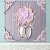 Romantische 3D-Spitzenblume Leinwanddruck (Insitu (Holzboden))