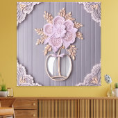Romantische 3D-Spitzenblume Leinwanddruck (Insitu (Wohnzimmer))