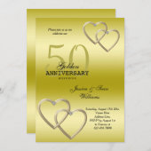 Romantische 50. Goldhochzeit Einladung (Vorne/Hinten)