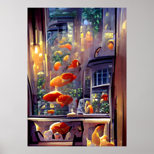 Romantische Abendbrise, digitales Malteposter Poster (Vorne)
