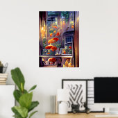 Romantische Abendbrise, digitales Malteposter Poster (Heimbüro)