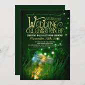 Romantische Abendlichter Masson Jar Hochzeit einla Einladung (Vorne/Hinten)