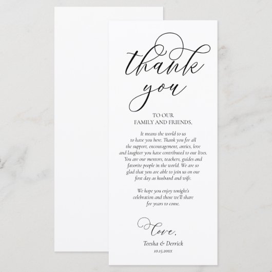 Romantische Abendstimmung mit Karte (Vorne/Hinten)