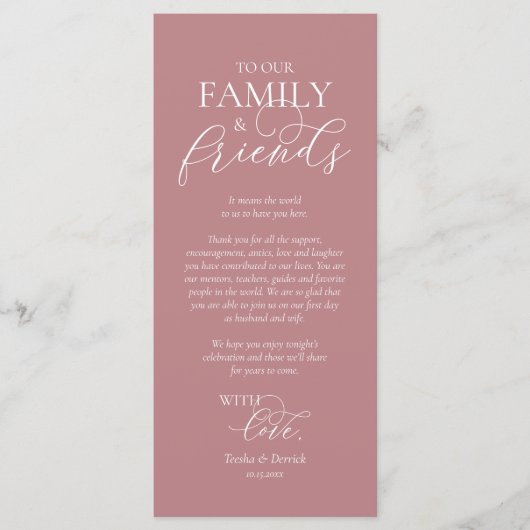 Romantische Abendstimmung mit Karte (Vorderseite)