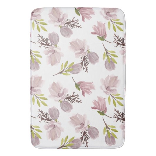 Romantische Abstimmung Blumenmuster Wasserfarbe mä Badematte (Vorderseite Vertikal)