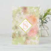 *~ Romantische Abstrakte AR26 QR + UAWG florale Einladung (Stehend Vorderseite)