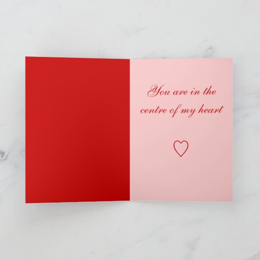 Romantische abstrakte Karte mit Herzen u. Text (Innenseite)