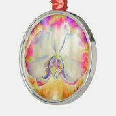 Romantische abstrakte Orchideenmalerei Ornament Aus Metall (Links)