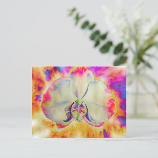 Romantische abstrakte Orchideenmalerei Postkarte (Stehend Vorderseite)