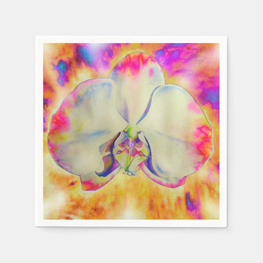 Romantische abstrakte Orchideenmalerei Serviette (Vorderseite)
