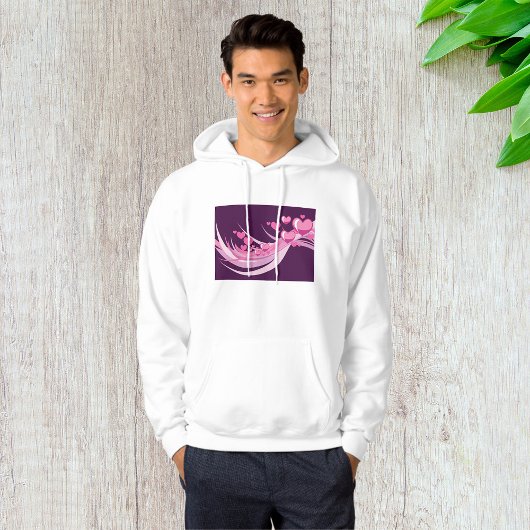 Romantische Abstrakte rosa Herzdesign auf Lila Hoodie