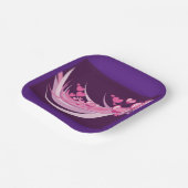 Romantische Abstrakte rosa Herzdesign auf Lila Pappteller (Gewinkelt)