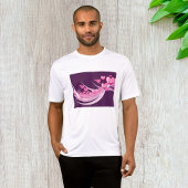 Romantische Abstrakte rosa Herzdesign auf Lila T-Shirt