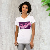 Romantische Abstrakte rosa Herzdesign auf Lila T-Shirt