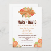 Romantische Abstrakte Rose 50jähriges Party Einladung (Vorne/Hinten)