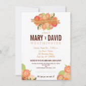 Romantische Abstrakte Rose 50jähriges Party Einladung (Vorderseite)