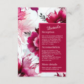 romantische abstrakte Rose blüht Hochzeit Begleitkarte (Vorderseite)